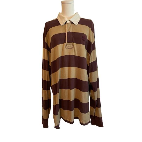 Rugby Polo Shirt Mens XL Varsity Long Sleeve Heavy Preppy Academia Izod Y2k - Picture 3 of 11